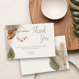 Carte De Remerciements Boho Pampas Herbe Western Cowgirl