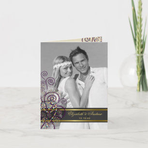 Carte De Remerciements Boho Purple Spirales Ethniques Élégant Mariage Pho