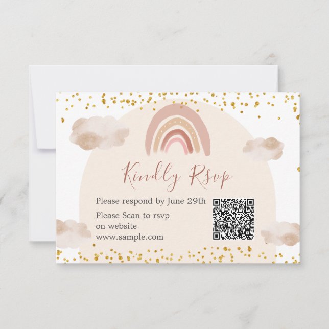 Carte De Remerciements Boho Rainbow n'est-elle pas magnifique QR (Devant)