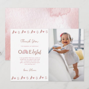 Carte De Remerciements Boho rose arc-en-ciel n'est-elle pas magnifique