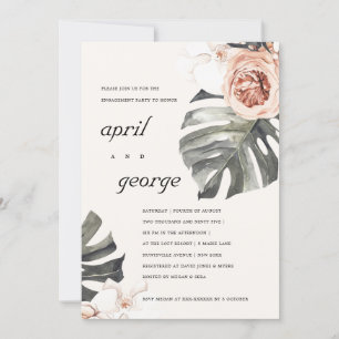 CARTE DE REMERCIEMENTS BOHO RUST FLORAL MONSTRERA LEAF FIANÇAILLES INVITA