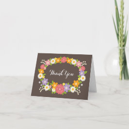 Carte De Remerciements Boho Rustic Floral Mariage