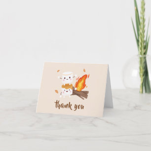 Carte De Remerciements Boho Rustic S'more Love Baby shower de feu de camp