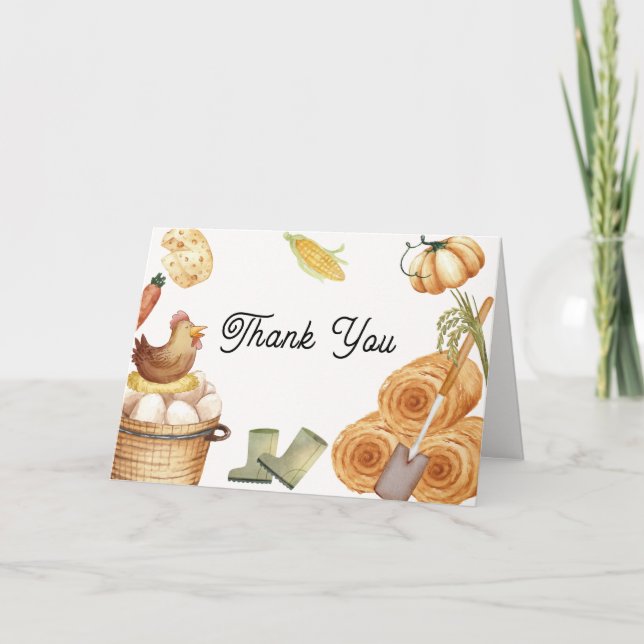 Carte De Remerciements Boho Rustique Cultivé Localement Baby shower De Po (Devant)
