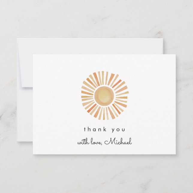 Carte De Remerciements Boho Sun Anniversaire, soleil 1er Anniversaire (Devant)
