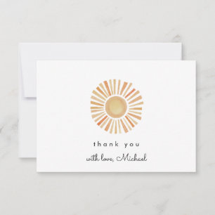 Carte De Remerciements Boho Sun Anniversaire, soleil 1er Anniversaire