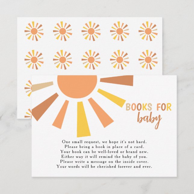 Carte De Remerciements Boho Sunshine Baby shower Demande de réservation (Devant / Derrière)