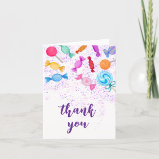 Carte De Remerciements Boho Sweet Lollipops Candy Land Baby showers