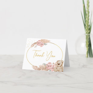 Carte De Remerciements Boho Teddy Bear Baby shower ou anniversaire