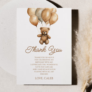 Carte De Remerciements Boho Teddy Bear Beary Premier anniversaire fête
