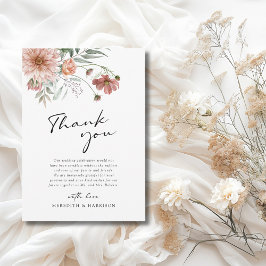 Carte De Remerciements Boho Terracotta Floral Mariage de automne