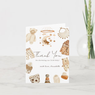 Carte De Remerciements Boho Vêtements Pépinière Baby shower non sexiste