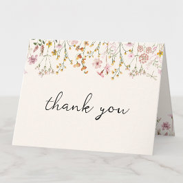 Carte De Remerciements Boho Wildflower Baby Shower Folded Thank You Card