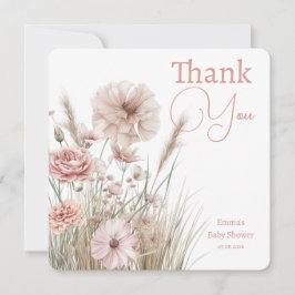 Carte De Remerciements Boho Wildflower Thank You Card