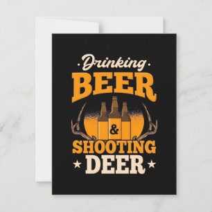 Carte De Remerciements Boire de la bière et chasser le cerf