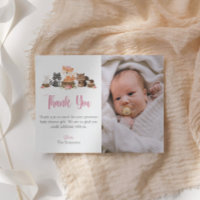Bois animal rose pastel Baby shower floral