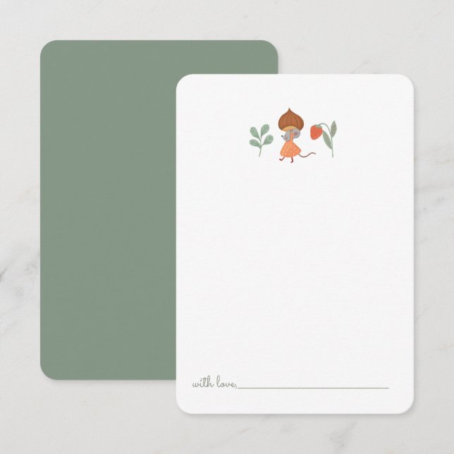 Carte De Remerciements Bois animaux champignon Anniversaire Heure Capsule (Devant / Derrière)