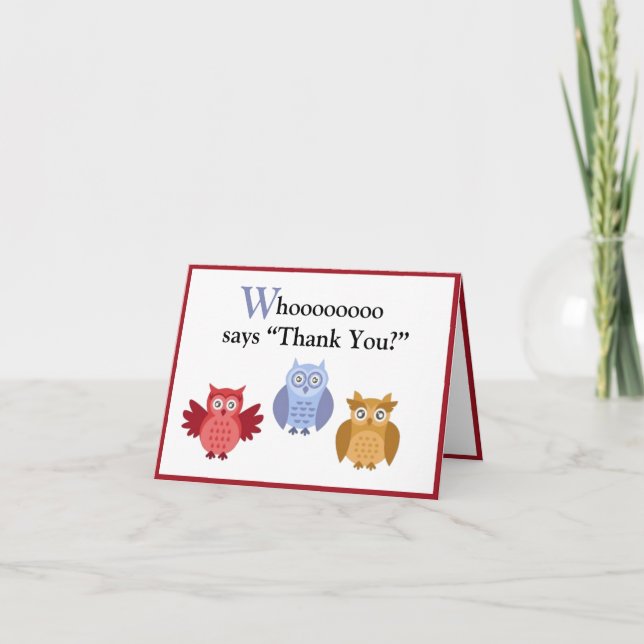 Carte De Remerciements Bois Animaux Nom Enfants modernes (Devant)