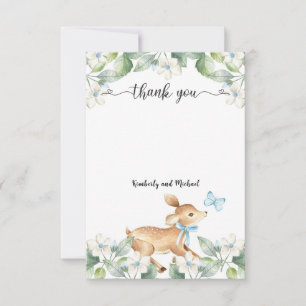 Carte De Remerciements Bois Bébé Cerf Anniversaire BABY SHOWER