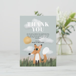 Carte De Remerciements Bois mignonnes Forêt Forêt Renard Baby shower