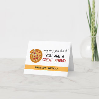 Carte De Remerciements Boîte de Faveurs de Fête de Pizza