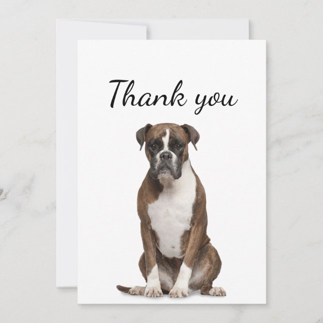 Carte De Remerciements Boîte de remerciement Chien Boxer Animal de compag (Devant)