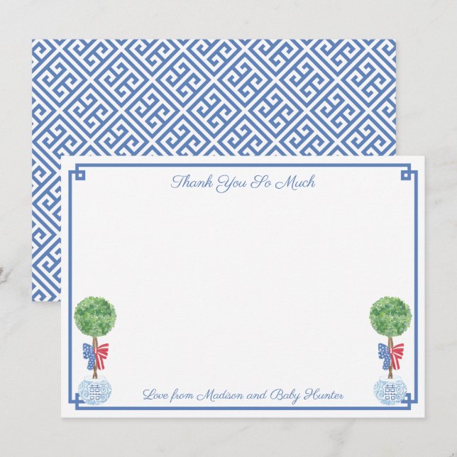 Carte De Remerciements Boîte intelligente de buis pour mariage ou fête pr (Devant / Derrière)
