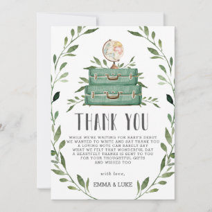 Carte De Remerciements Boîtier de Baby shower Rustique Green Adventure