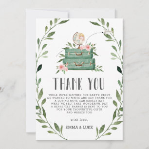 Carte De Remerciements Boîtier de Baby shower Rustique Green Adventure 