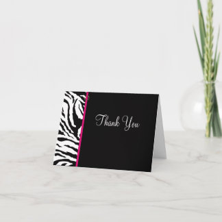 Carte De Remerciements Bold Black and White Zebra Print Thank You Card