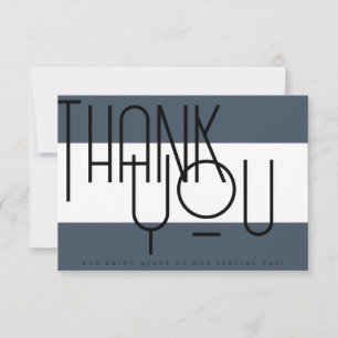 Carte De Remerciements Bold Royal Blue Opulence, Typographie Mariage phot