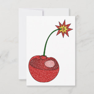 Carte De Remerciements Bombe cerise parties scintillant