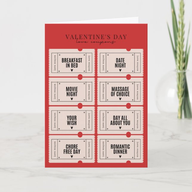 Carte De Remerciements Bon d'amour Valentine (Devant)