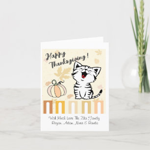Carte De Remerciements Bon thanksgiving de chats mignons