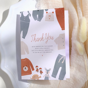 Carte De Remerciements Bonjour Bébé Vêtements Bohème Garçon Baby Shower M