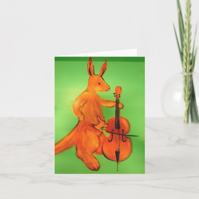 Carte De Remerciements Bonjour : Kangaroos (Devant)