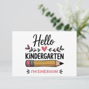 Carte De Remerciements Bonjour maternelle personnalisé retour à l'école