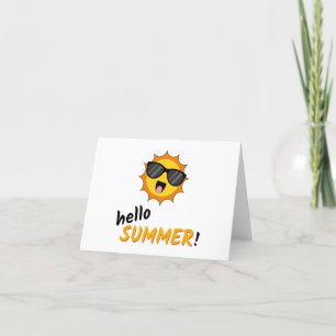 Carte De Remerciements Bonjour Summer Sun avec lunettes de soleil
