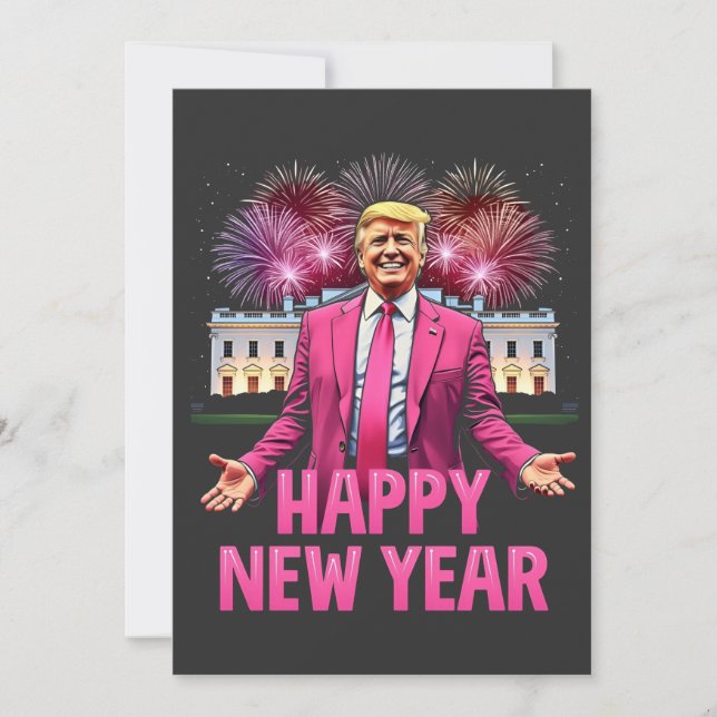 Carte De Remerciements Bonne année Trump Résolution 2025 (Devant)