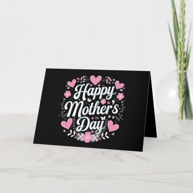 Carte De Remerciements Bonne fête des mères mignonne maman florale grand- (Devant)