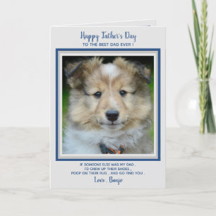 Carte De Remerciements Bonne Fête des pères - Mignonne Drôle Chien Papa -