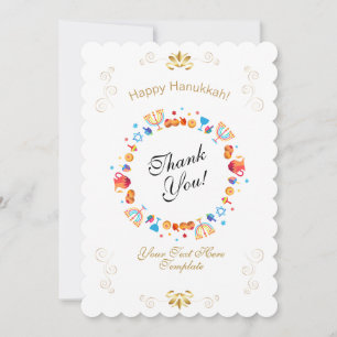 Carte De Remerciements Bonne fête Hanoukka belle décoration personnalisée