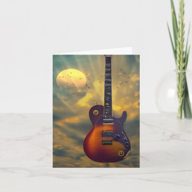 Carte De Remerciements Bonne Guitare électrique d'anniversaire (Devant)