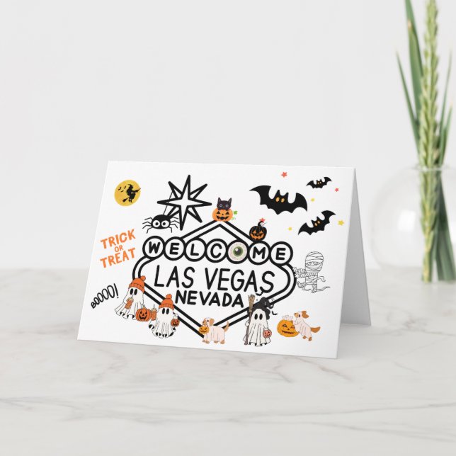 Carte De Remerciements Bonne Halloween Fantômes Las Vegas Card (Devant)