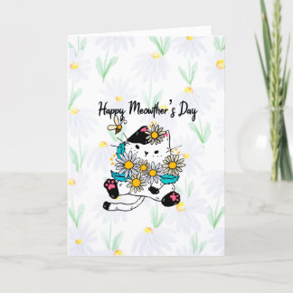 Carte De Remerciements Bonne Meowther's Day Funny Chat Fête des Mères