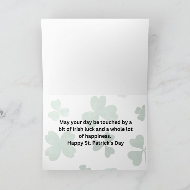 Carte De Remerciements Bonne Saint Patrick's Day (Intérieur)