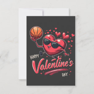 Carte De Remerciements Bonne Saint Valentin Amateurs de basket-ball