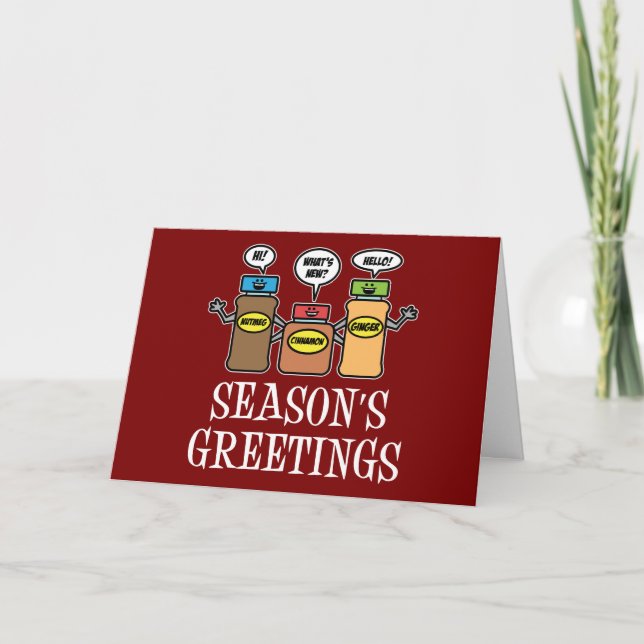 Carte De Remerciements Bonnes Fêtes Jeu épices de Noël (Devant)