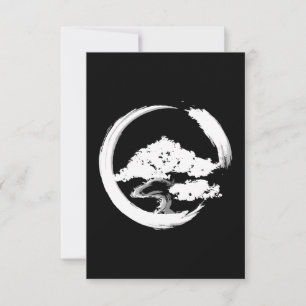 Carte De Remerciements bonsai arbre calligraphie cercle jardin japonais