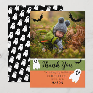 Carte De Remerciements Boo Halloween Anniversaire Fantôme Photo
